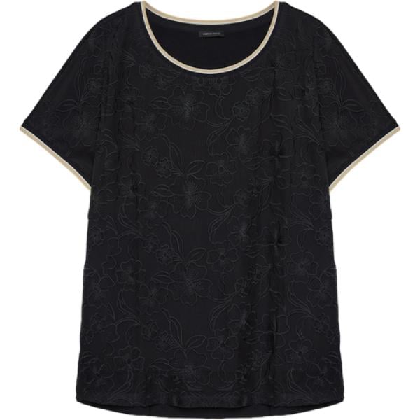 t-shirt Fiorella Rubino nero a fiori