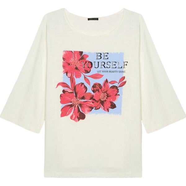 t-shirt Fiorella Rubino bianco con stampe