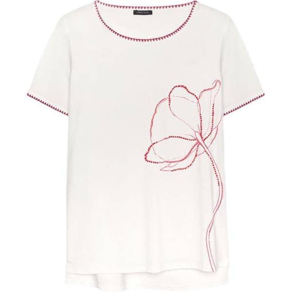 t-shirt Fiorella Rubino bianco a fiori