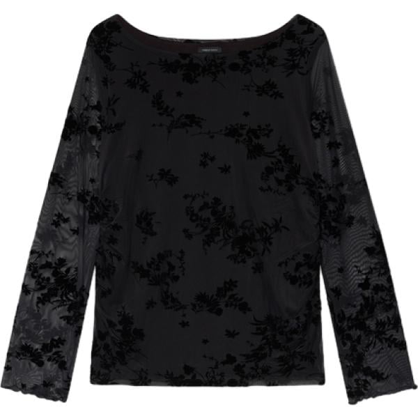 t-shirt Fiorella Rubino nero a fiori