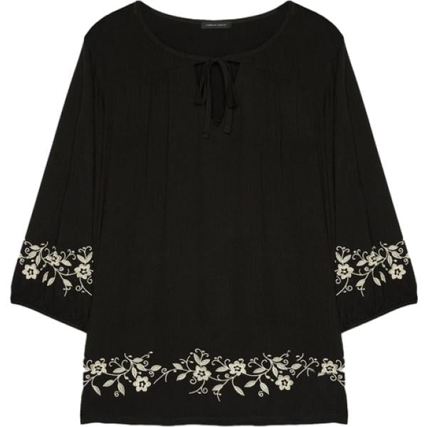 bluse Fiorella Rubino nero a fiori