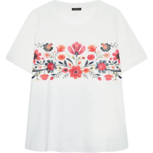 t-shirt Fiorella Rubino bianco a fiori
