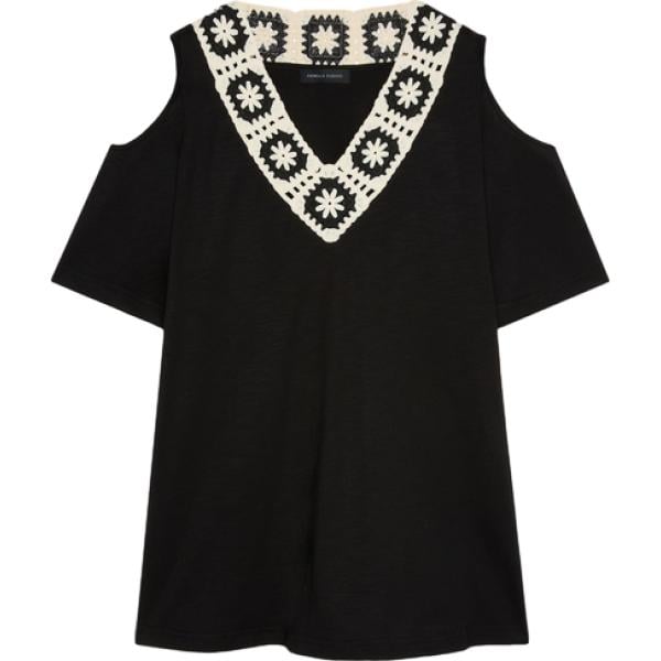 t-shirt Fiorella Rubino nero a fiori