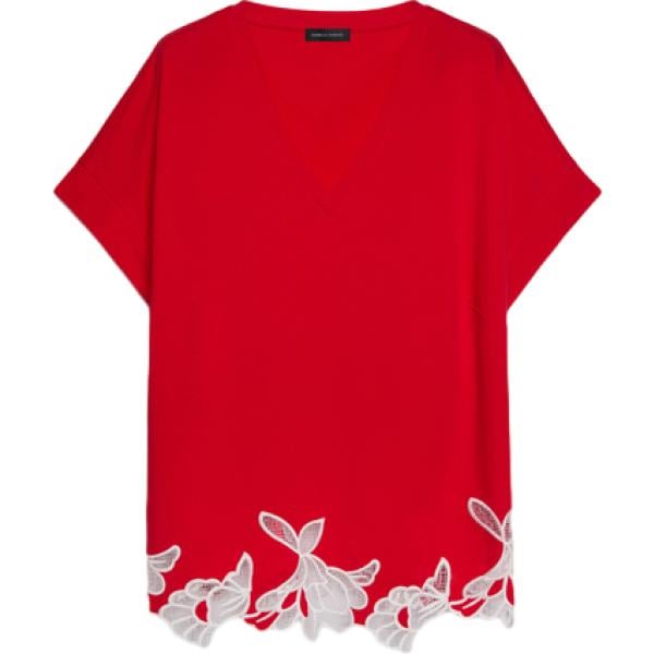t-shirt Fiorella Rubino rosso a fiori