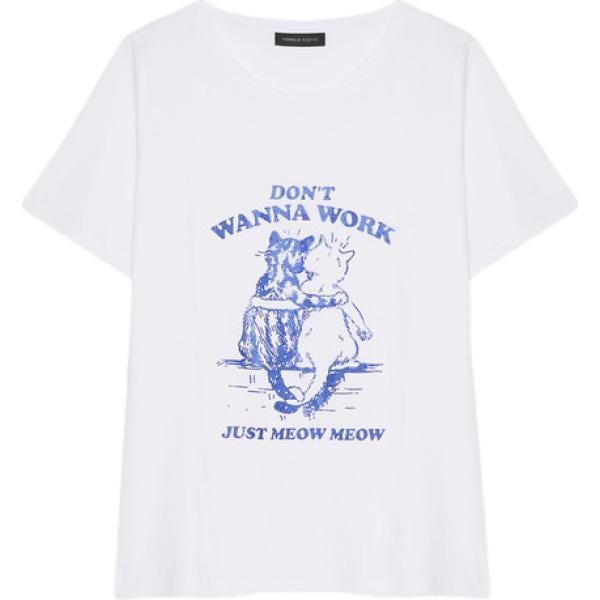 t-shirt Fiorella Rubino bianco con stampe