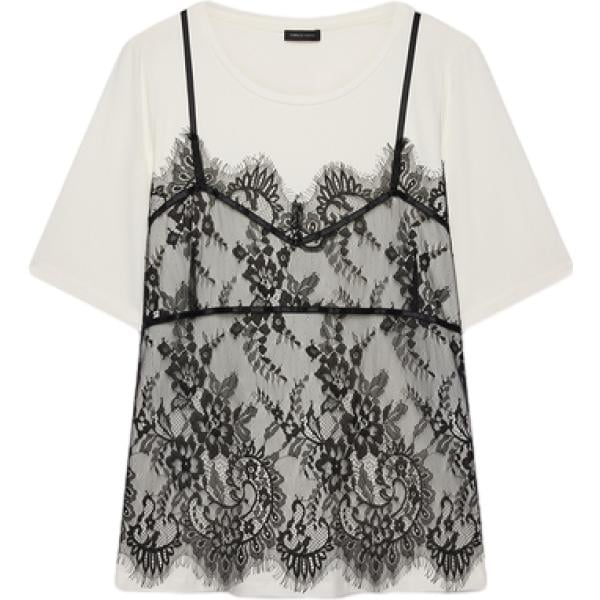 t-shirt Fiorella Rubino bianco a fiori