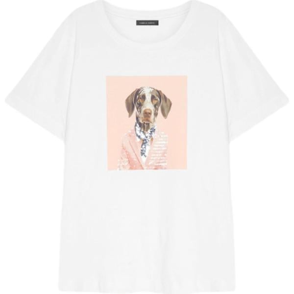 t-shirt Fiorella Rubino bianco con stampe