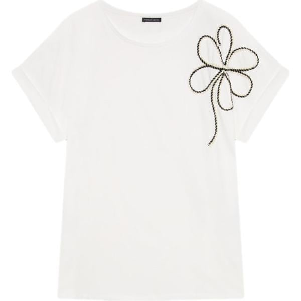 t-shirt Fiorella Rubino bianco a fiori