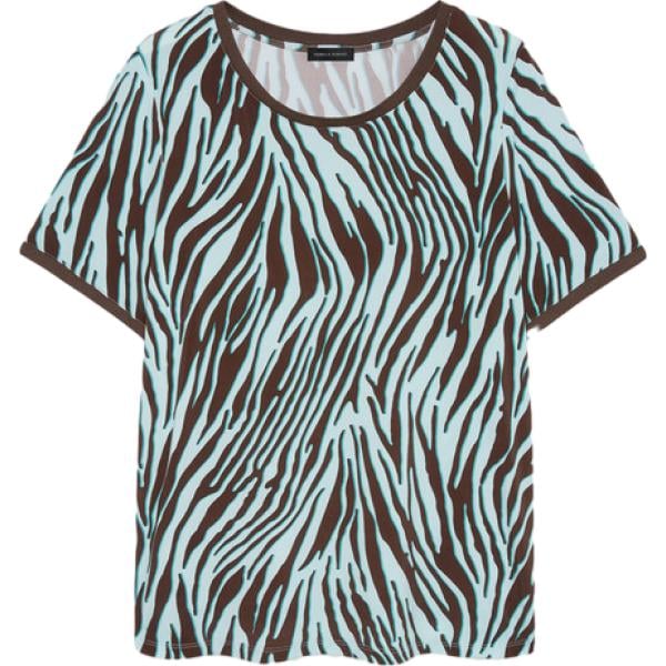 t-shirt Fiorella Rubino marrone con stampe