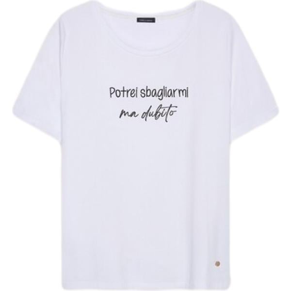 t-shirt Fiorella Rubino bianco con stampe