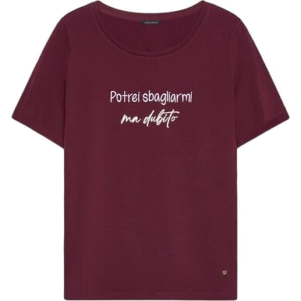 t-shirt Fiorella Rubino rosso con stampe