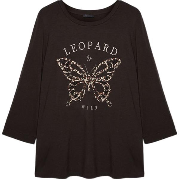 t-shirt Fiorella Rubino marrone animalier