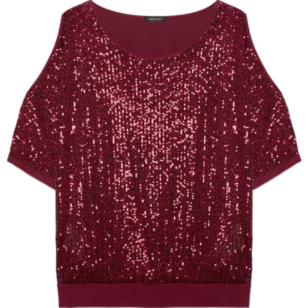 t-shirt Fiorella Rubino rosso tinta unita