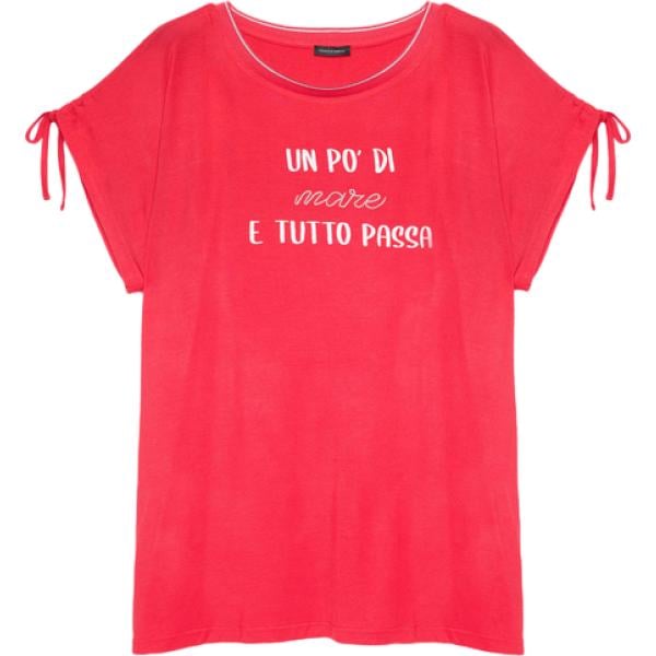 t-shirt Fiorella Rubino rosso con stampe
