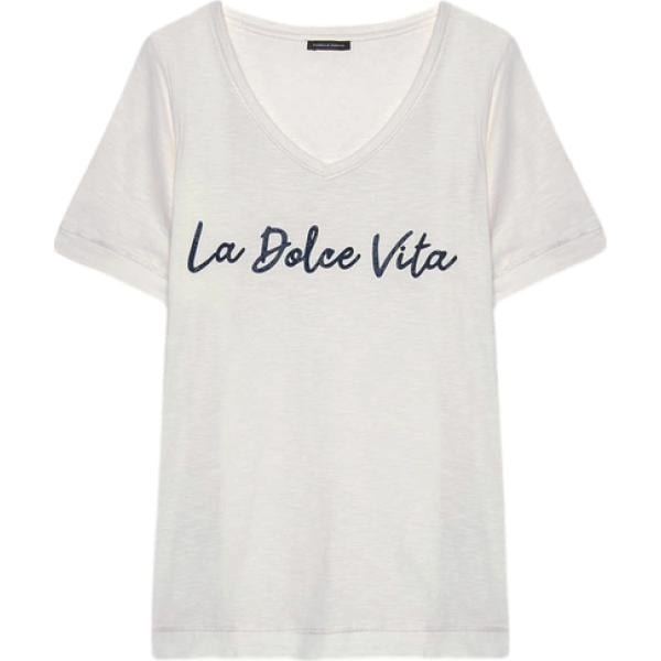 t-shirt Fiorella Rubino bianco con stampe