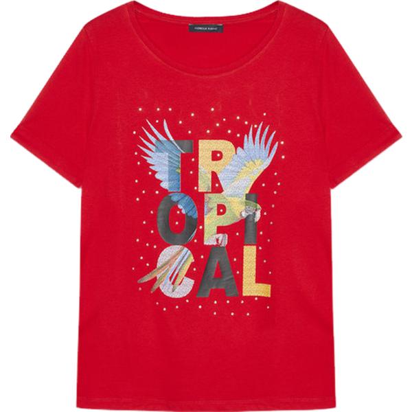 t-shirt Fiorella Rubino rosso a fiori