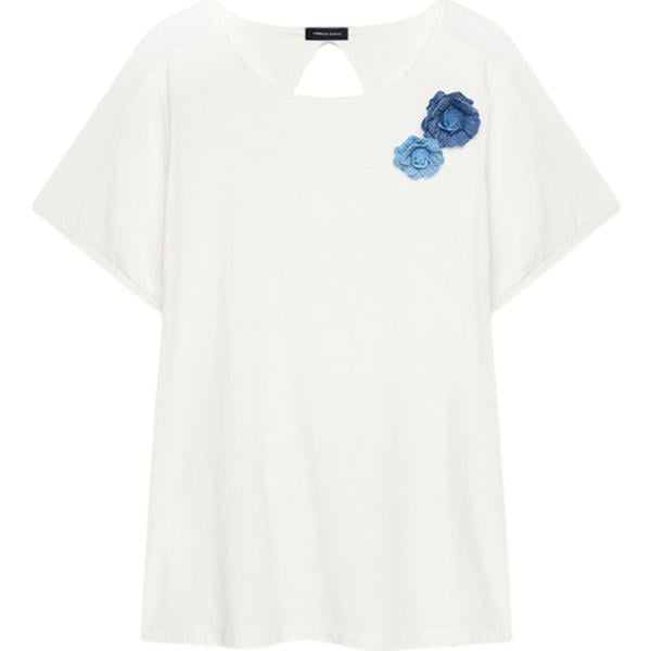 t-shirt Fiorella Rubino bianco a fiori