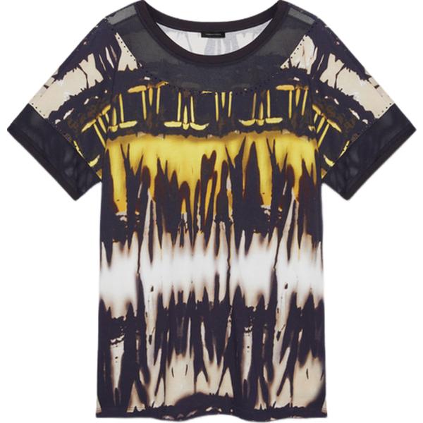 t-shirt Fiorella Rubino viola con stampe