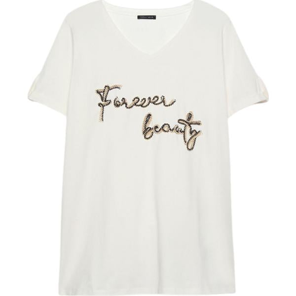 t-shirt Fiorella Rubino bianco con stampe