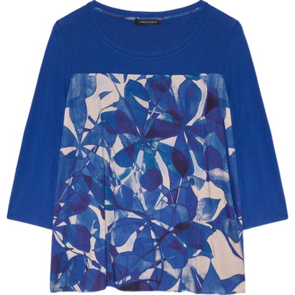 t-shirt Fiorella Rubino blu a fiori