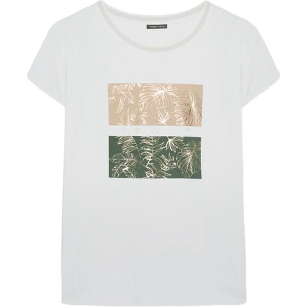 t-shirt Fiorella Rubino bianco con stampe