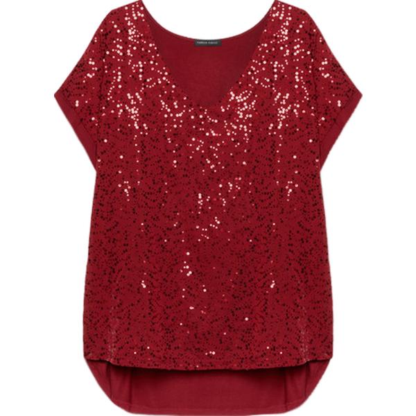 t-shirt Fiorella Rubino rosso tinta unita