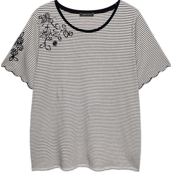 t-shirt Fiorella Rubino grigio a righe