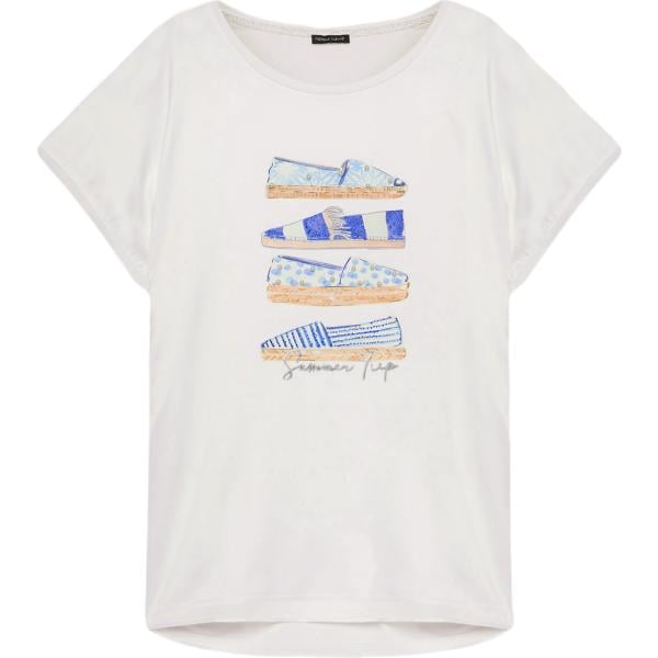t-shirt Fiorella Rubino bianco con stampe