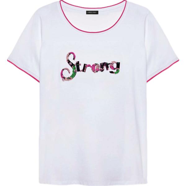 t-shirt Fiorella Rubino bianco con stampe