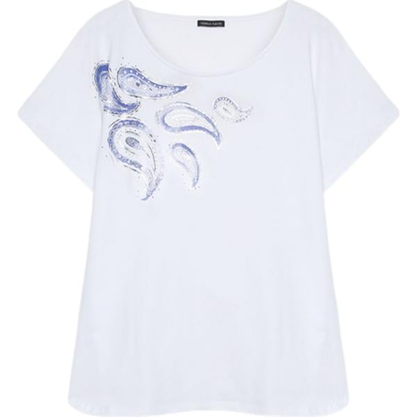 t-shirt Fiorella Rubino bianco con stampe