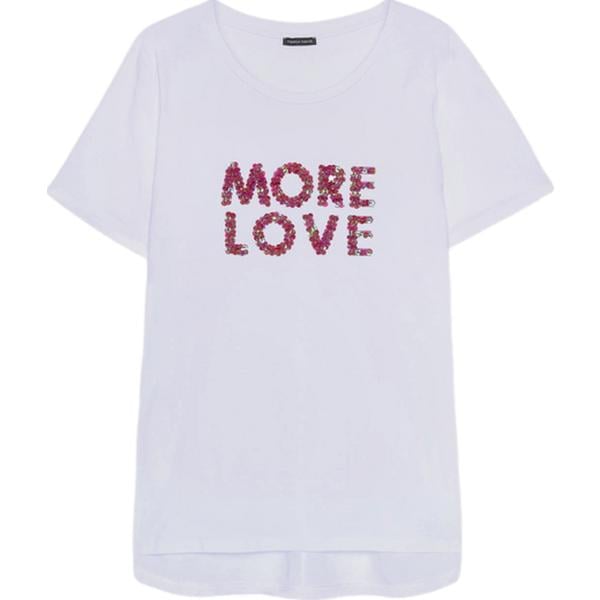 t-shirt Fiorella Rubino bianco con stampe