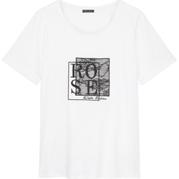 t-shirt Fiorella Rubino bianco con stampe