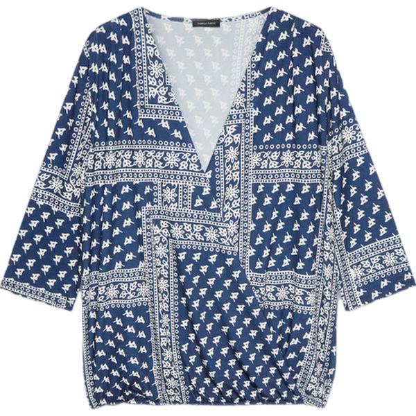 t-shirt Fiorella Rubino blu con stampe