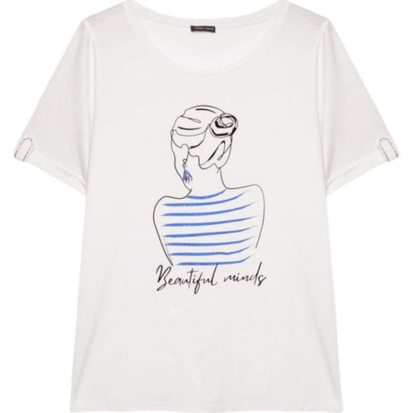 t-shirt Fiorella Rubino bianco con stampe