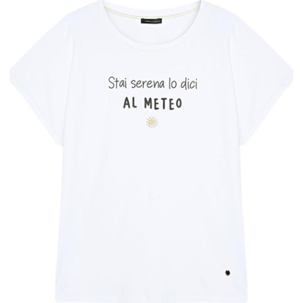 t-shirt Fiorella Rubino bianco con stampe