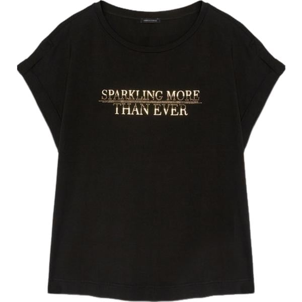 t-shirt Fiorella Rubino nero con stampe