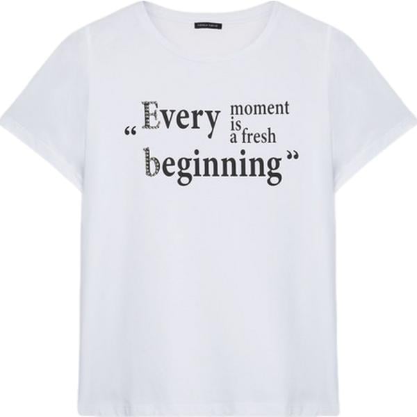 t-shirt Fiorella Rubino bianco con stampe