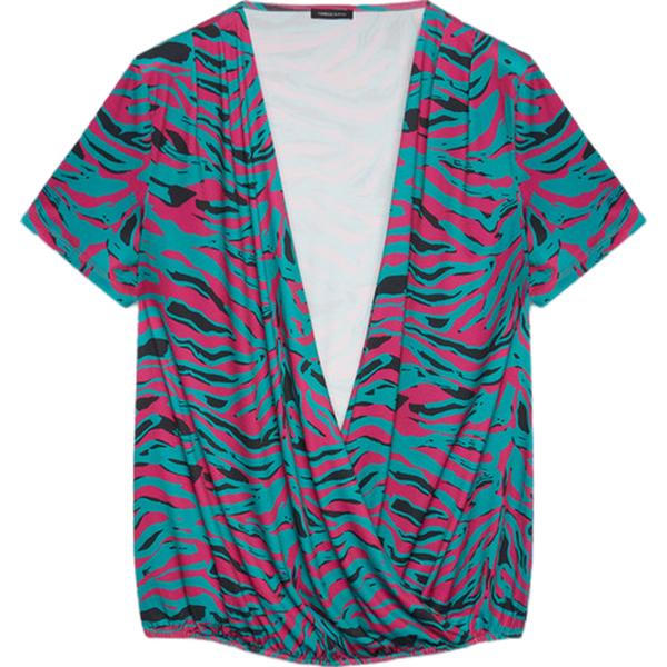t-shirt Fiorella Rubino verde con stampe