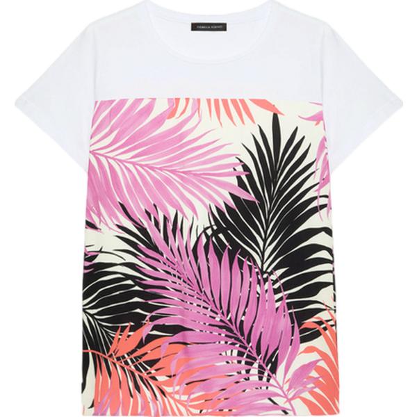 t-shirt Fiorella Rubino bianco con stampe