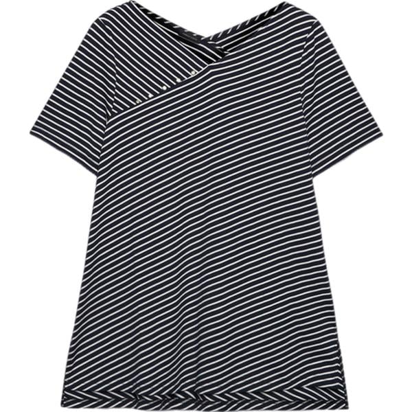 t-shirt Fiorella Rubino nero a righe