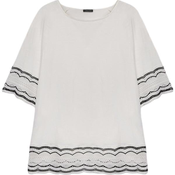 bluse Fiorella Rubino bianco