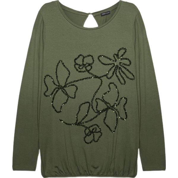 t-shirt Fiorella Rubino verde a fiori