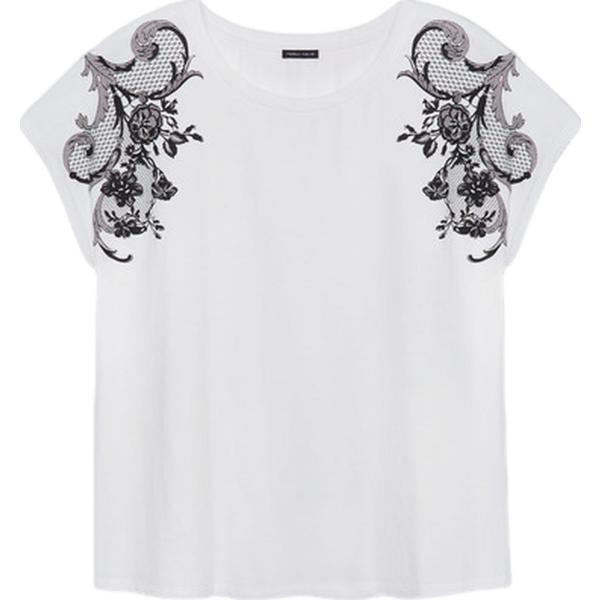 t-shirt Fiorella Rubino bianco con stampe