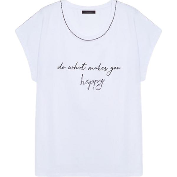 t-shirt Fiorella Rubino bianco con stampe