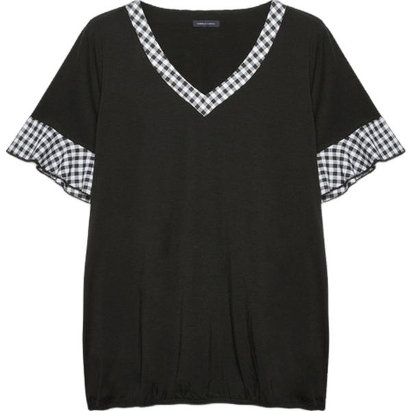 t-shirt Fiorella Rubino nero con stampe