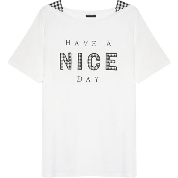 t-shirt Fiorella Rubino bianco con stampe