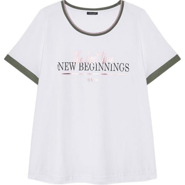 t-shirt Fiorella Rubino bianco con stampe