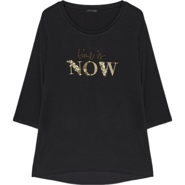 t-shirt Fiorella Rubino nero con stampe