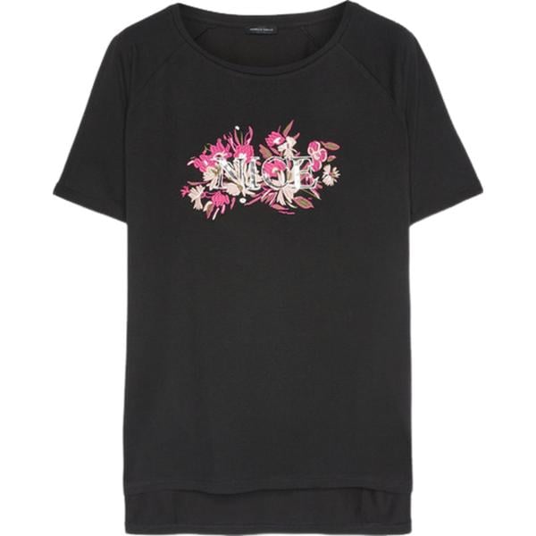 t-shirt Fiorella Rubino nero con stampe