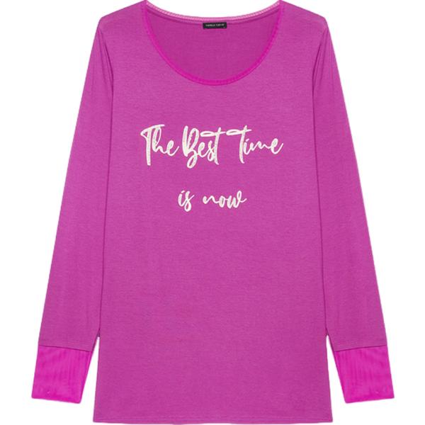 t-shirt Fiorella Rubino rosa con stampe